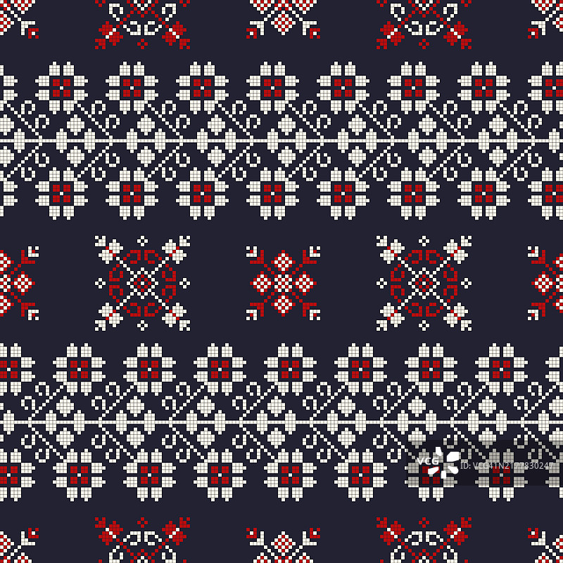 罗马尼亚传统刺绣矢量图案图片素材