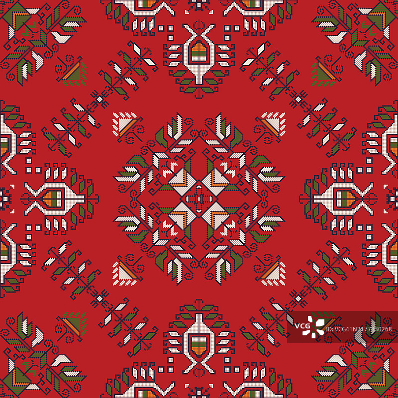 传统保加利亚刺绣矢量图案图片素材