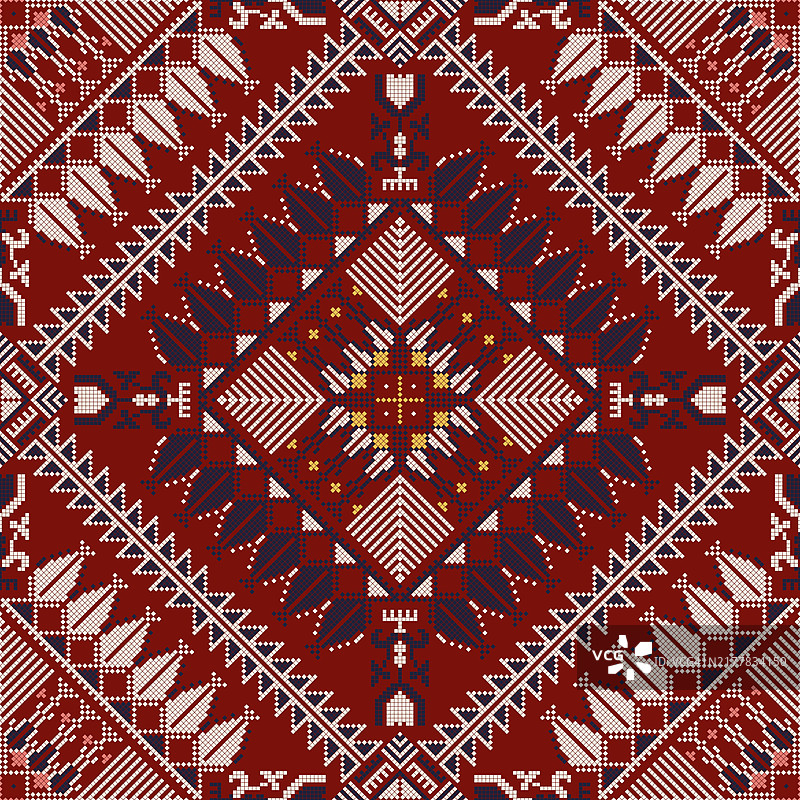 巴勒斯坦时尚刺绣图案矢量装饰图片素材