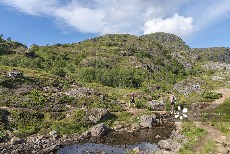 挪威罗弗敦群岛山溪景观图片素材
