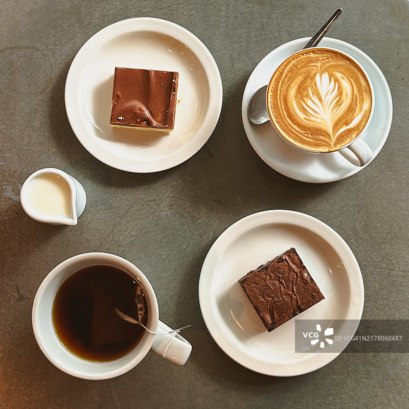 茶、咖啡和蛋糕图片素材