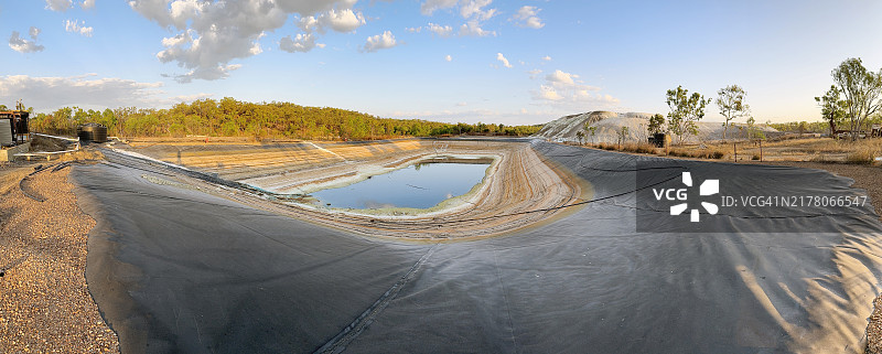 铜矿堆浸池全景图片素材