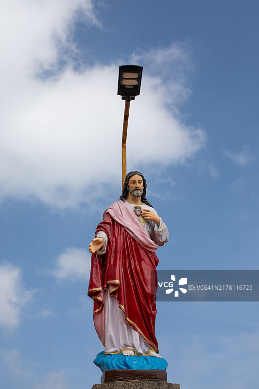 参观科代卡纳尔，耶稣灯柱图片素材