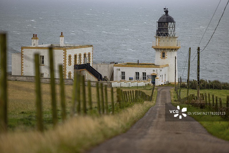 托德黑德灯塔：位于英国苏格兰阿伯丁郡蒙特罗斯图片素材