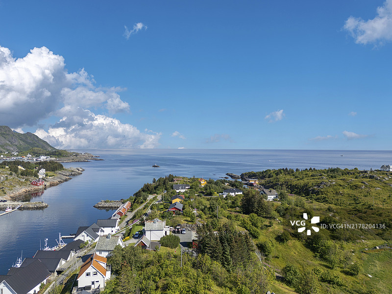 挪威罗弗敦群岛索尔瓦根村庄风光图片素材