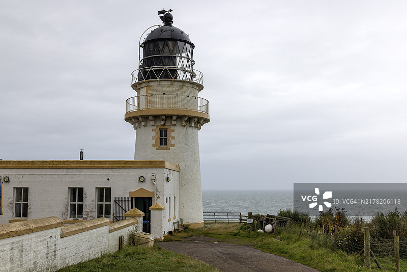 托德黑德灯塔：位于英国苏格兰阿伯丁郡蒙特罗斯图片素材