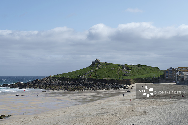 英国圣艾夫斯的波斯米尔海滩图片素材