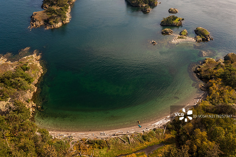 华盛顿州苏西亚岛尤因湾航拍图片素材