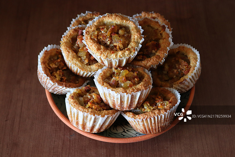 自制水果坚果迷你挞图片素材