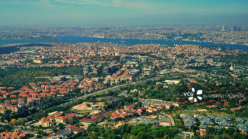 从恰姆利卡塔看到的伊斯坦布尔城市景观图片素材