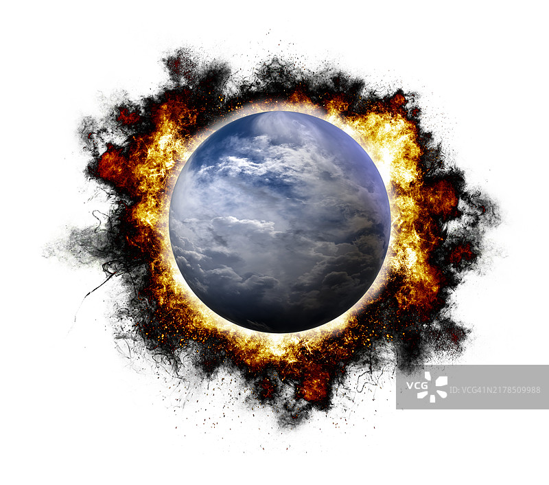 核爆炸摧毁地球模拟场景图片素材