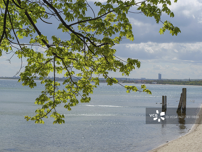 波兰索波特的波罗的海沿岸春日风光图片素材