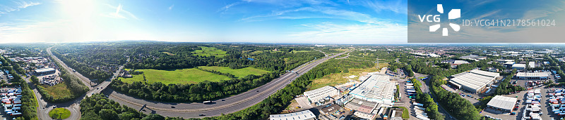 兰开夏郡普雷斯顿市的全景视图，英格兰北部图片素材