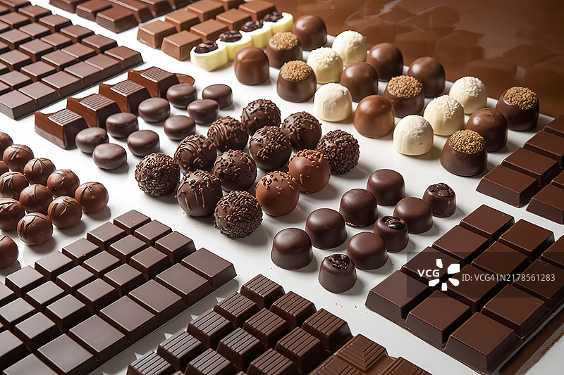 美味的巧克力和甜点组合图片素材