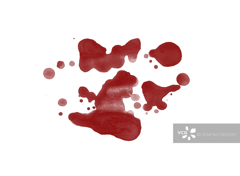 白色背景上孤立的数字血液飞溅图片素材