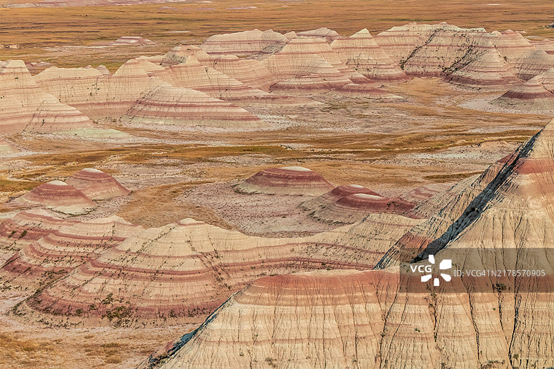 南达科他州美国内部的岩石 formations鸟瞰图图片素材