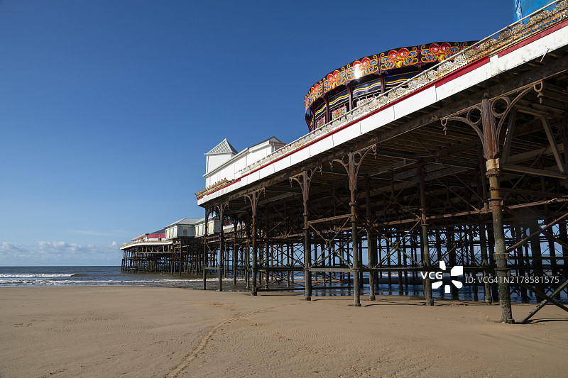 英格兰兰开夏郡黑潭中央码头图片素材
