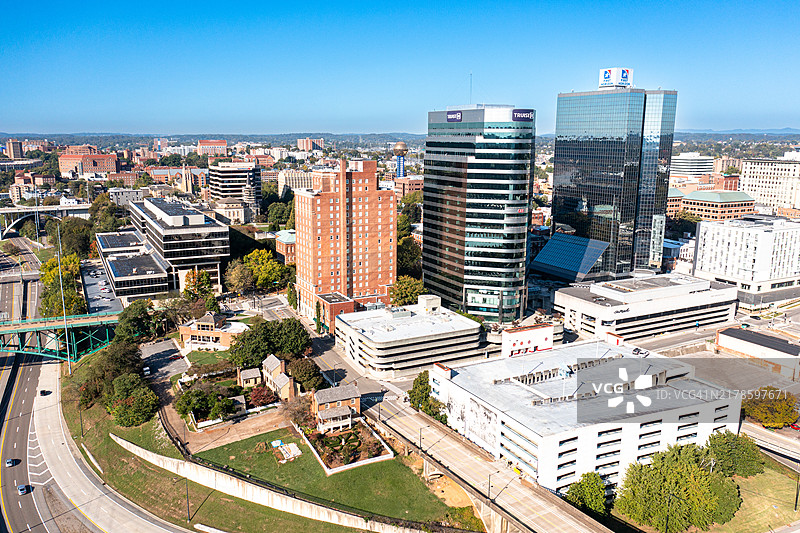 诺克斯维尔市中心航拍镜头图片素材