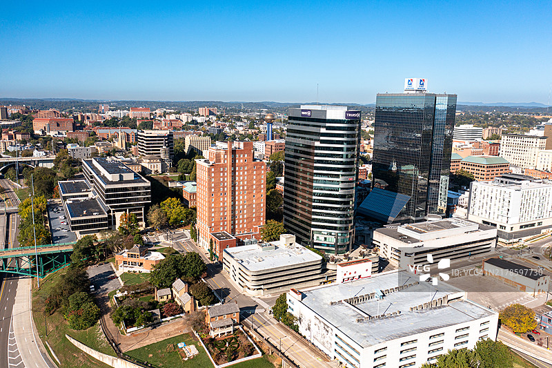 诺克斯维尔市中心航拍镜头图片素材