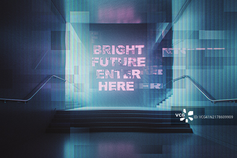 带楼梯的空旷地下通道图片素材