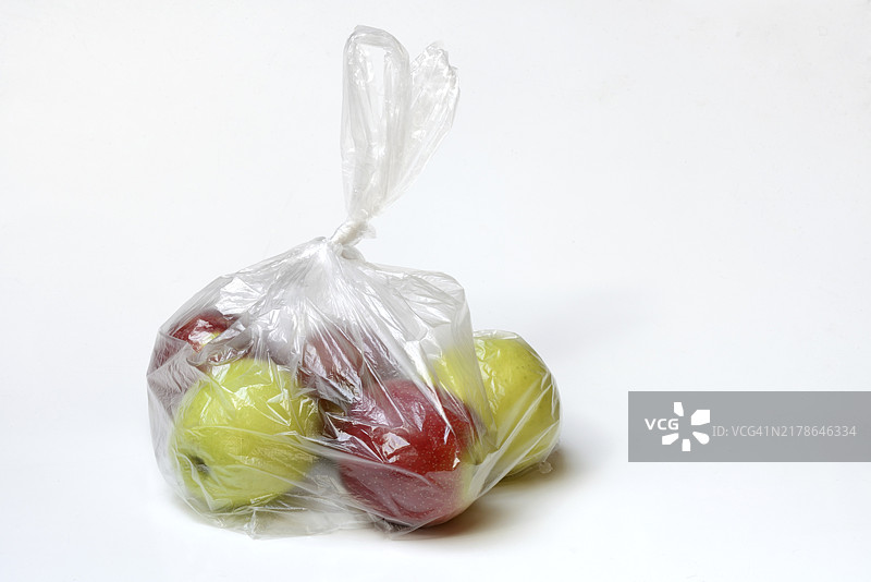 塑料袋包装中的苹果图片素材