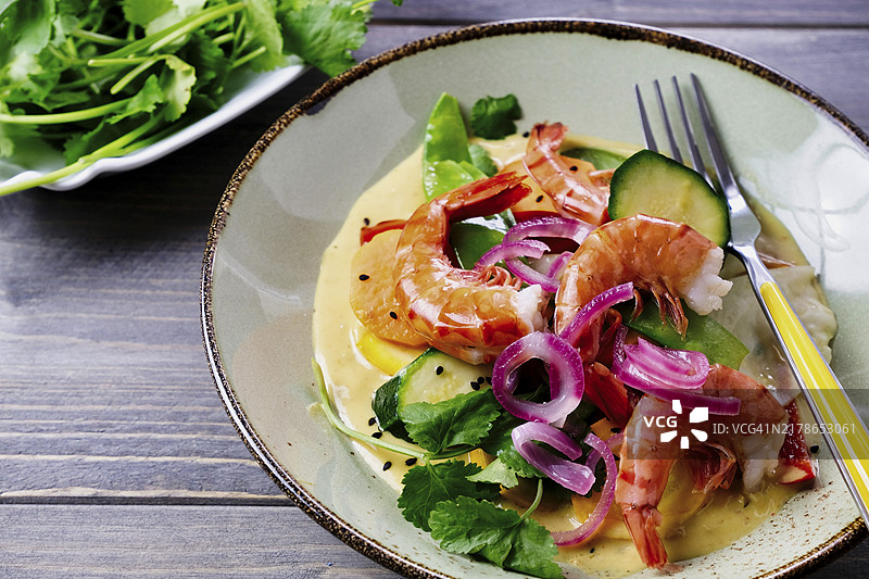 咖喱汁虾仁图片素材