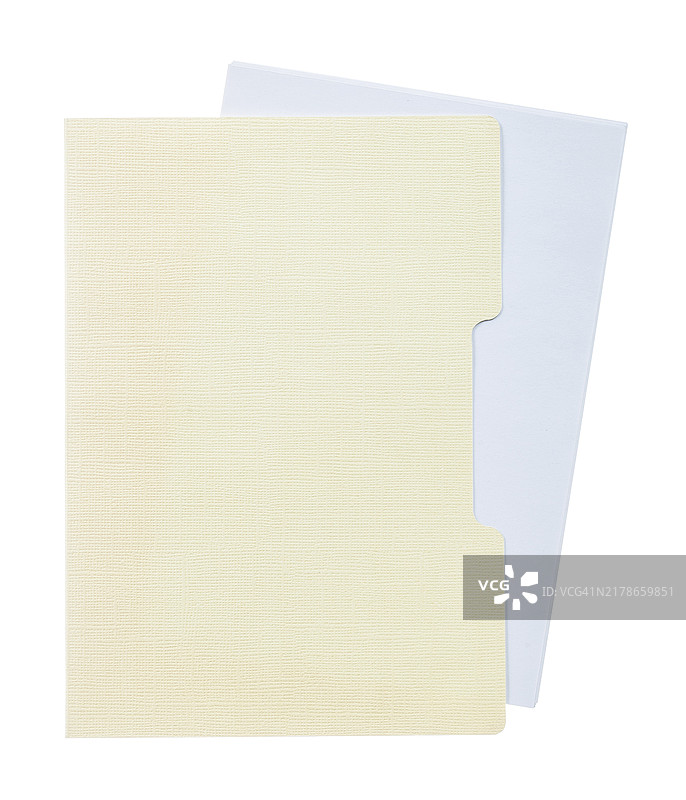 白色背景上的马尼拉文件夹空白纸图片素材