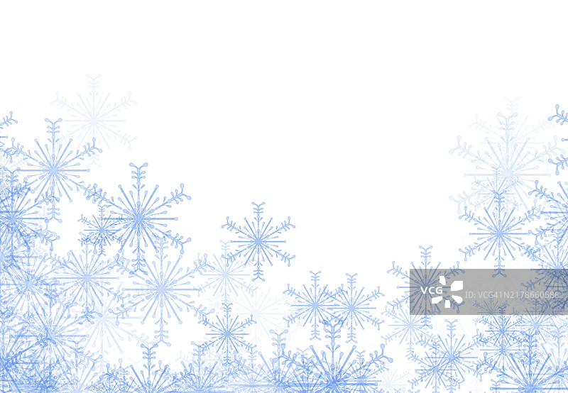 白色背景上的蓝色抽象雪花图片素材