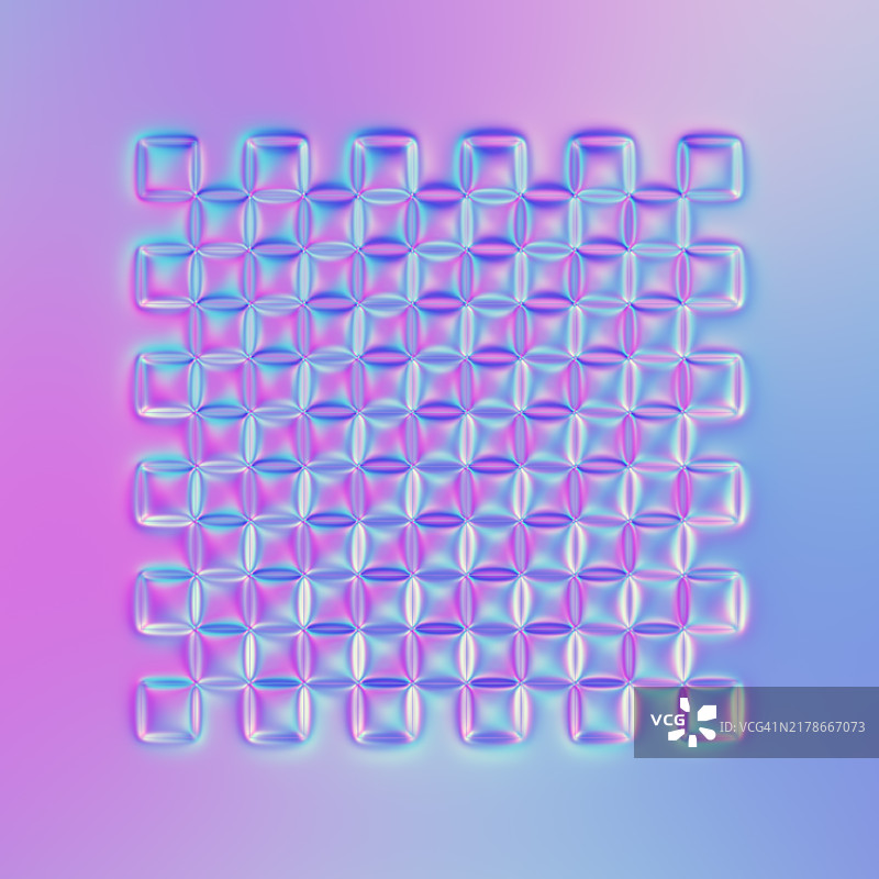 柔和渐变背景上的霓虹网格图案3D设计图片素材