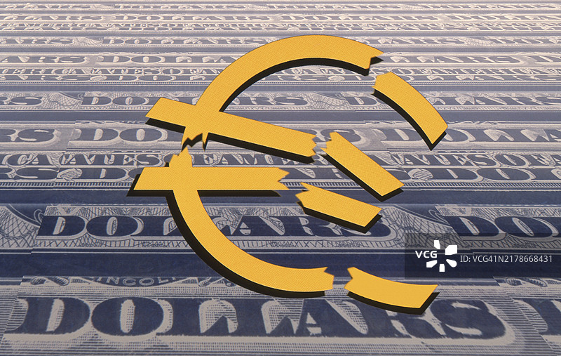 欧元与美元平价概念图片素材