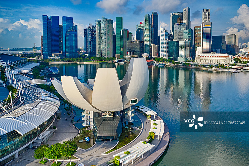 新加坡艺术科学博物馆鸟瞰图图片素材