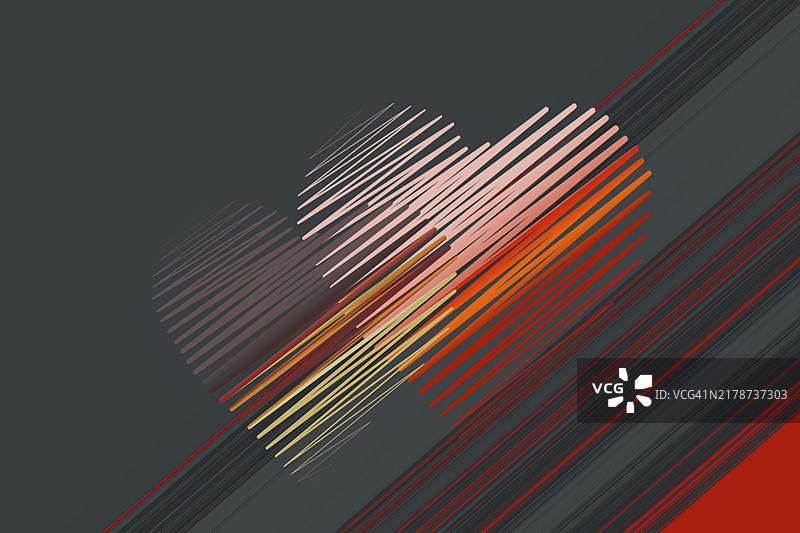 两个相连的红心。情人节、爱、婚姻概念背景图片素材