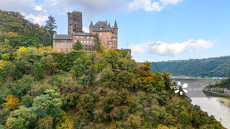 莱茵河畔的卡茨城堡图片素材