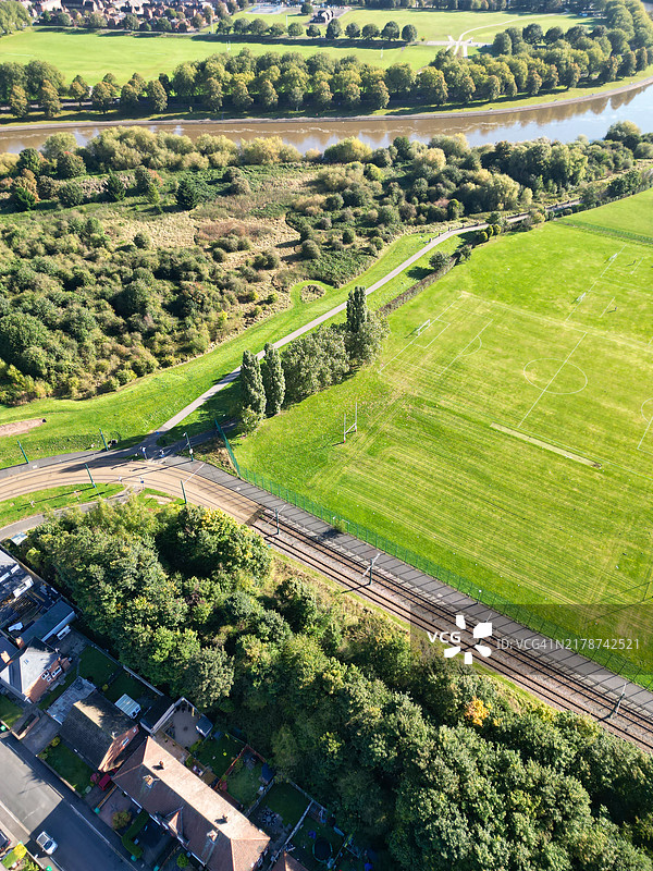 英格兰东米德兰地区诺丁汉市的鸟瞰图图片素材