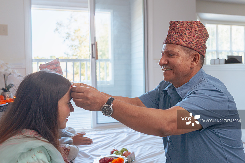 尼泊尔最重要的节日：快乐的宰牲节图片素材