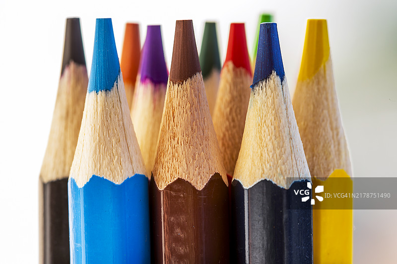 彩色铅笔特写图片素材
