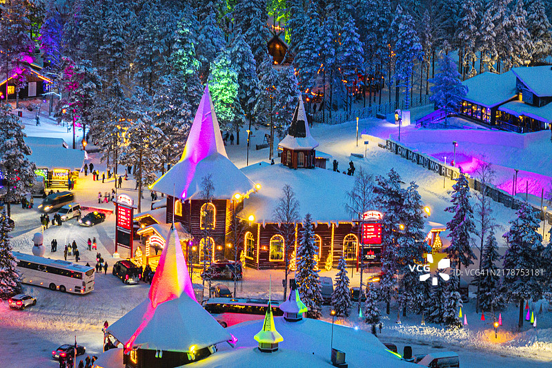 圣诞老人村圣诞主题游乐园图片素材