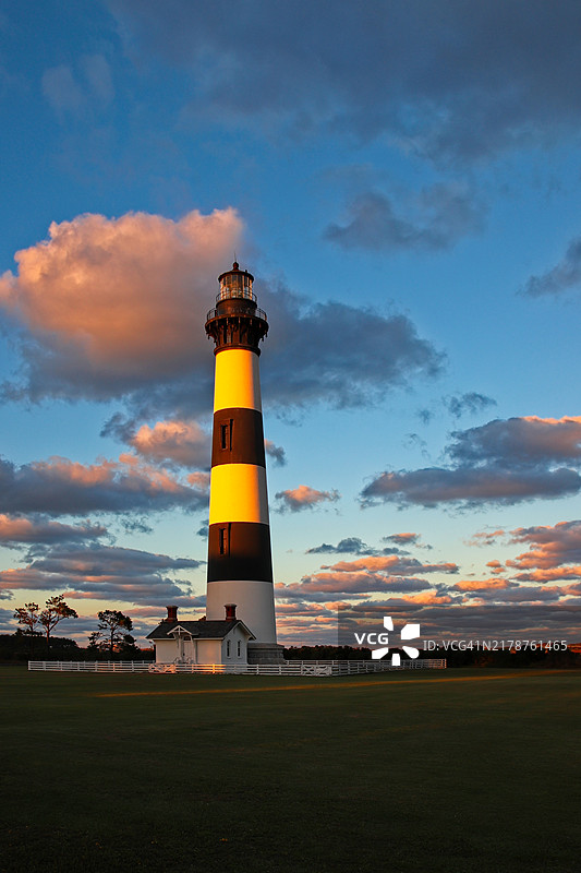 哈特拉斯角国家海岸博迪岛灯塔日落景色图片素材