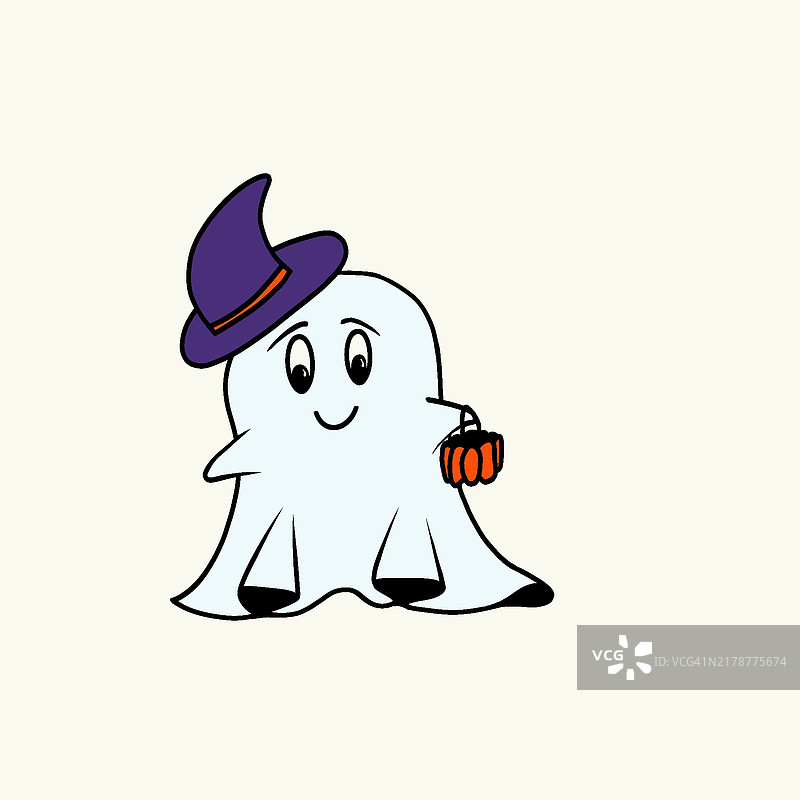 万圣节可爱幽灵插画图片素材
