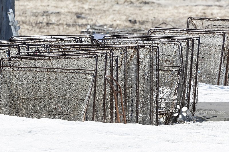 用于商业捕鱼的渔网图片素材