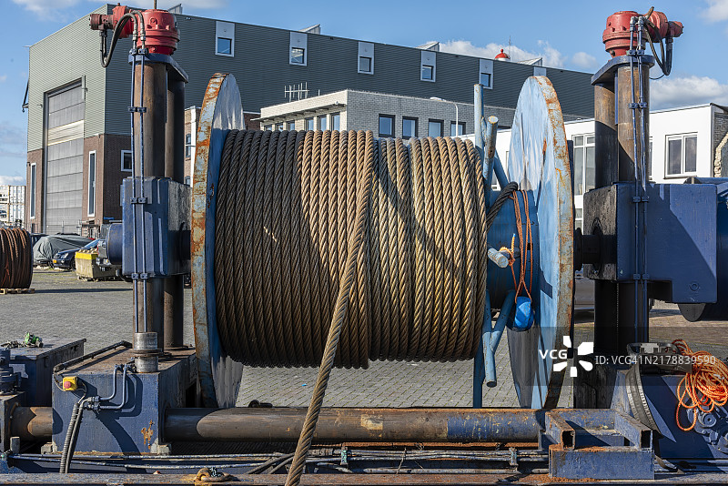 带钢缆的气动钢绞车图片素材