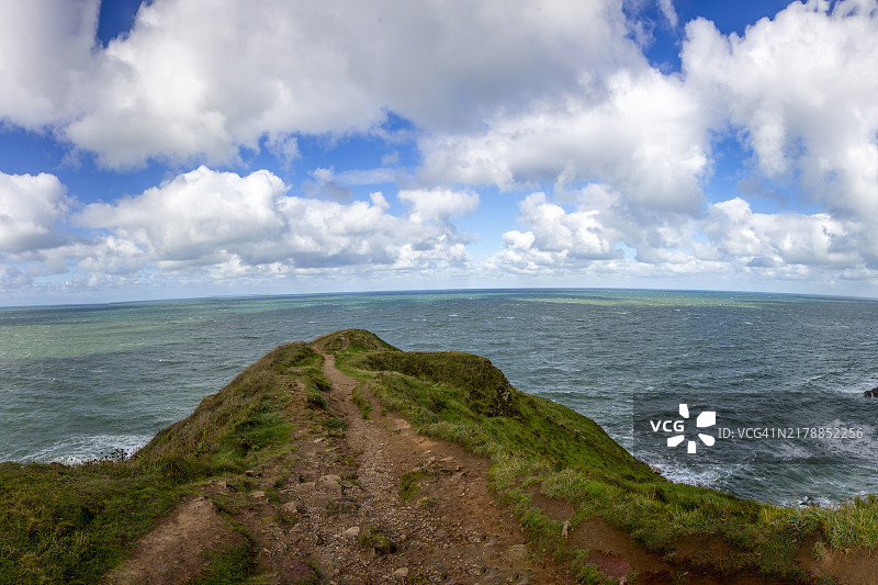 克罗伊德湾巴吉角的西南海岸小路 - 北德文图片素材