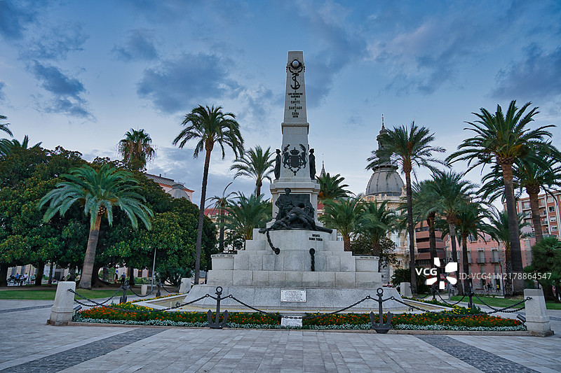 西班牙卡塔赫纳卡维特和古巴圣地亚哥英雄纪念碑图片素材