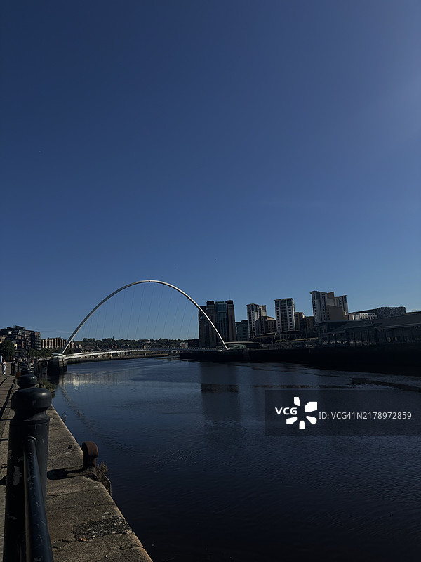 城市中河流上的桥梁景观，盖茨黑德，英国图片素材