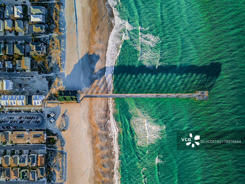 北卡罗来纳州怀特斯维尔海滩的建筑工地鸟瞰图， 美国图片素材