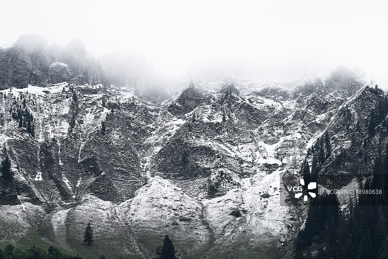 雪山与天空的美丽景色图片素材