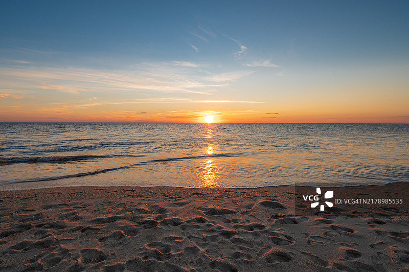 新泽西州梅角的日落海景图片素材