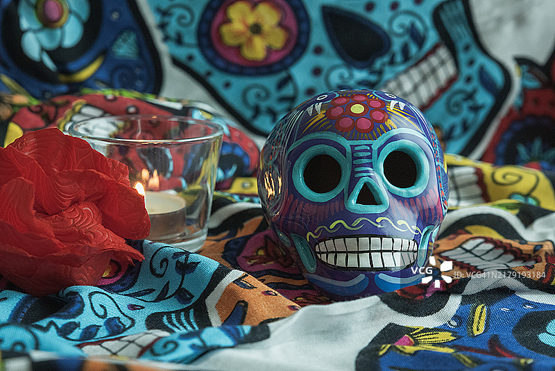 五彩斑斓的骷髅图片素材