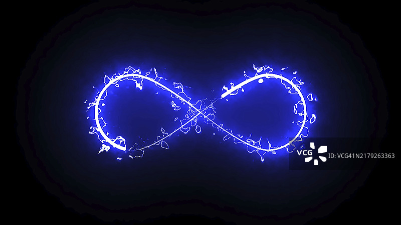 太空中燃烧的无限符号，现代计算机生成的3D渲染背景图片素材