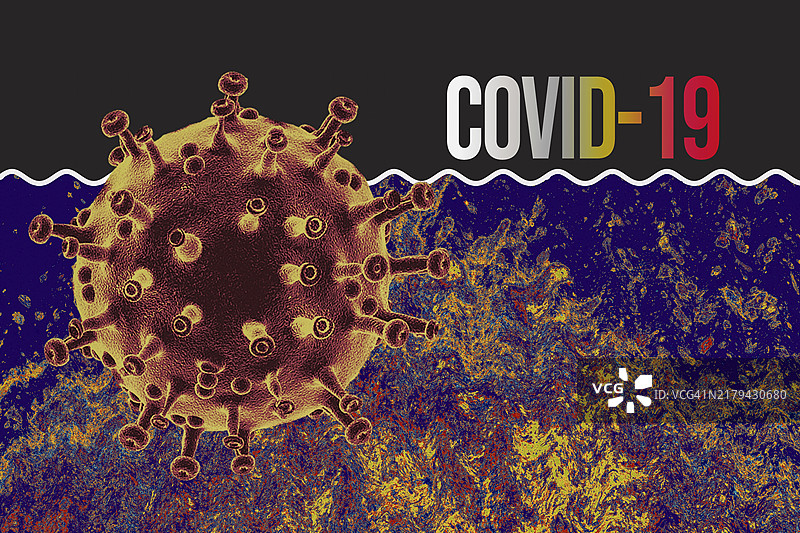 新型冠状病毒疾病（COVID-19）爆发和冠状病毒流感背景图片素材